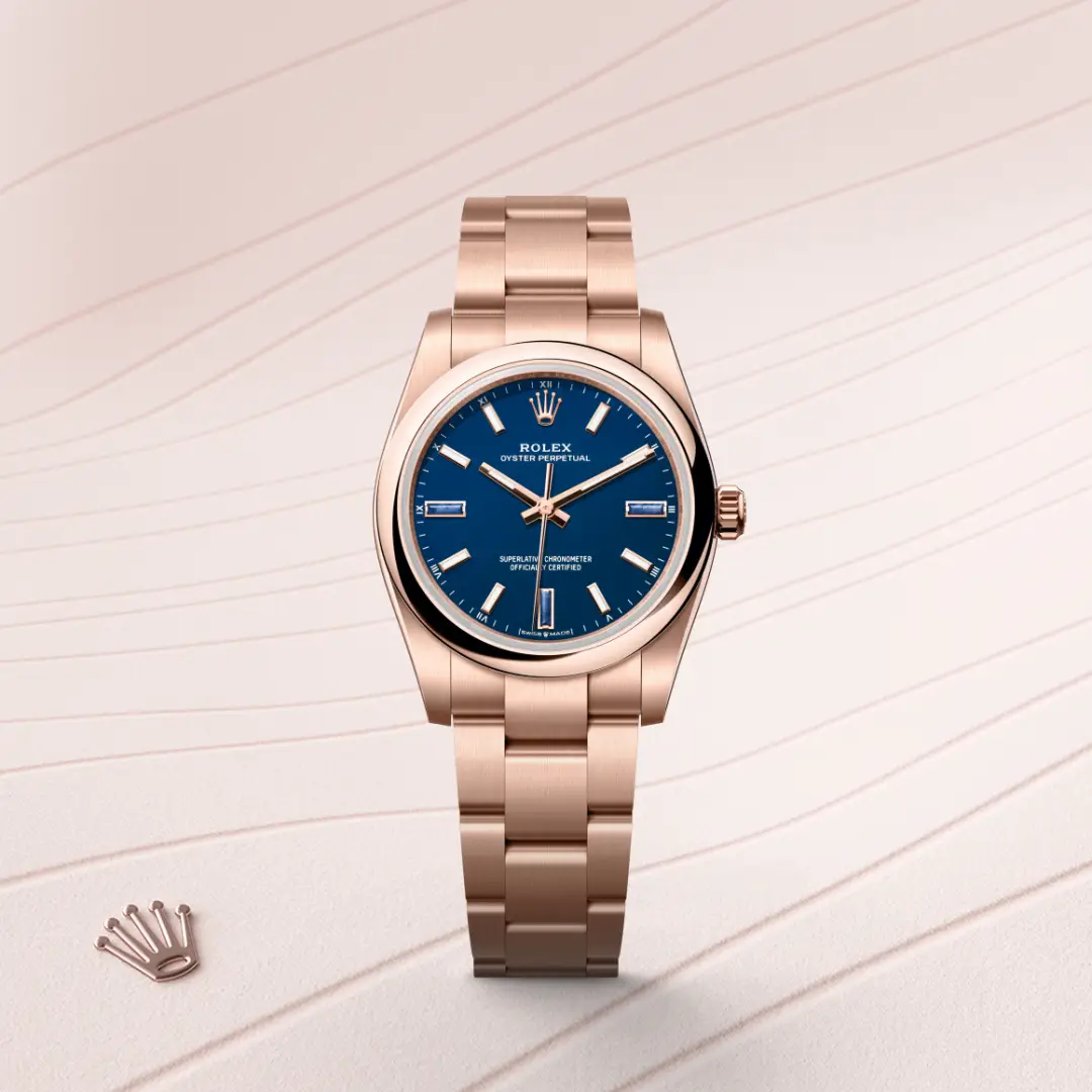 Rolex Oyster Perpetual 34腕錶18K永恒玫瑰金款，M124205-0002 - 永新鐘錶