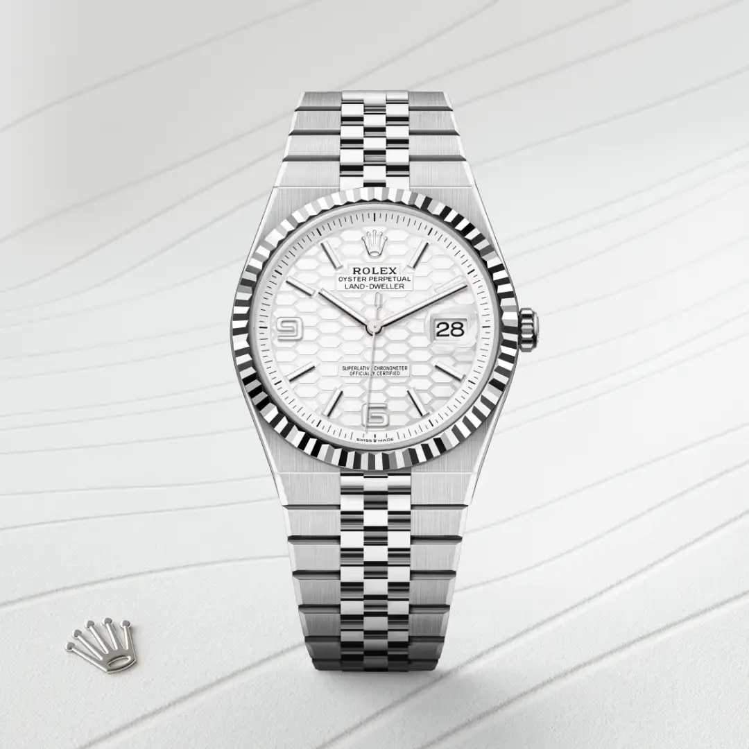 Rolex Land-Dweller 40腕錶白色黃金鋼(蠔式鋼與白色黃金的組合)款,M127334-0001 - 永新鐘錶