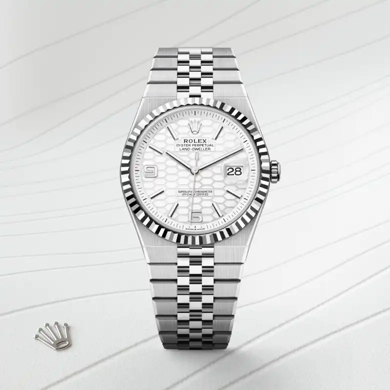 Rolex Land-Dweller 40腕錶白色黃金鋼(蠔式鋼與白色黃金的組合)款,M127334-0001 - 永新鐘錶