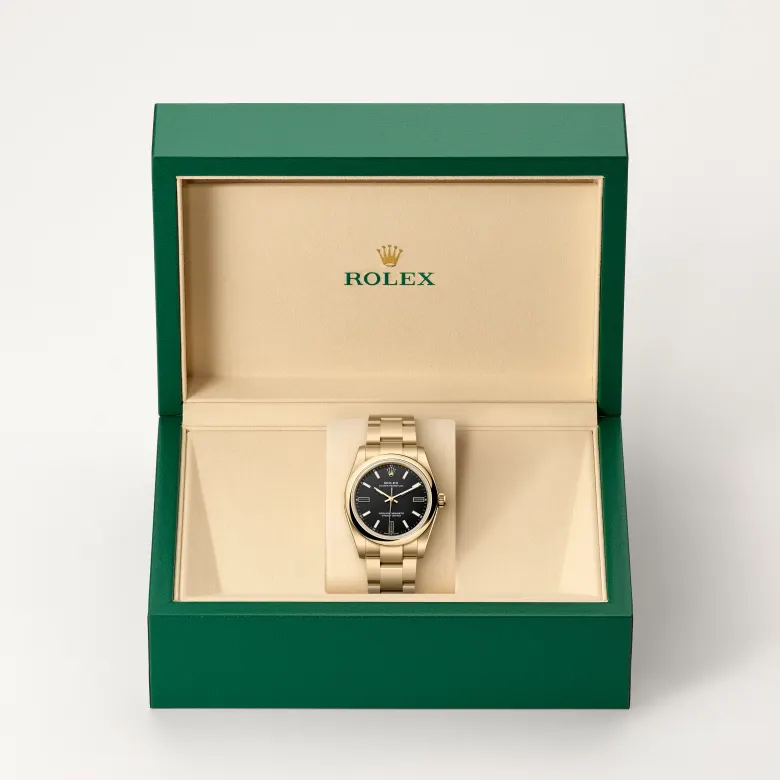 Rolex Oyster Perpetual 34腕錶18K黃金款，M124208-0001 - 永新鐘錶
