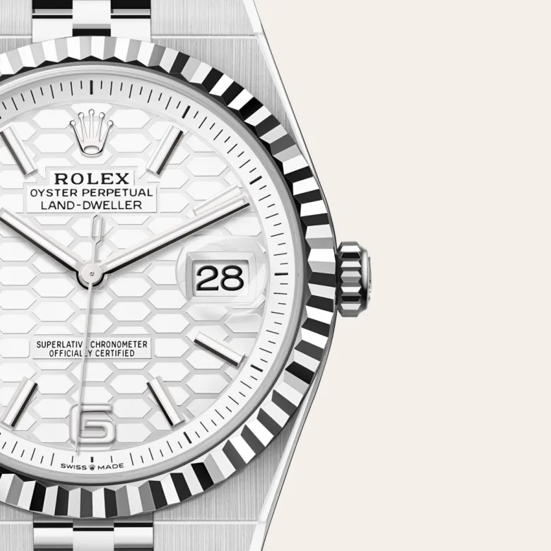 Rolex Land-Dweller 40腕錶白色黃金鋼(蠔式鋼與白色黃金的組合)款,M127334-0001 - 永新鐘錶