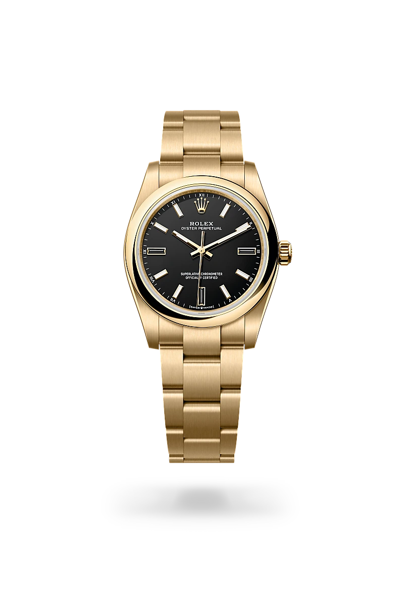 Rolex Oyster Perpetual 34 腕錶 蠔式，34毫米，黃金，M124208-0001 - 永新鐘錶