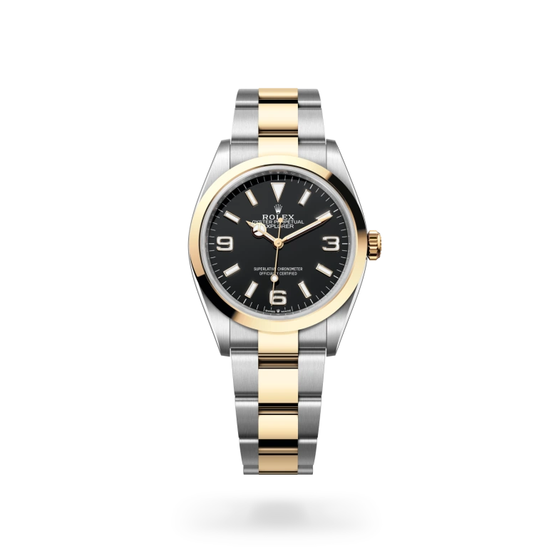 Rolex Explorer 36腕錶黃金鋼(蠔式鋼與黃金的組合)款,M124273-0001 - 永新鐘錶