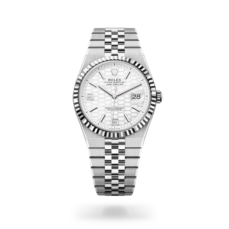 Rolex Land-Dweller 40腕錶白色黃金鋼(蠔式鋼與白色黃金的組合)款,M127334-0001 - 永新鐘錶