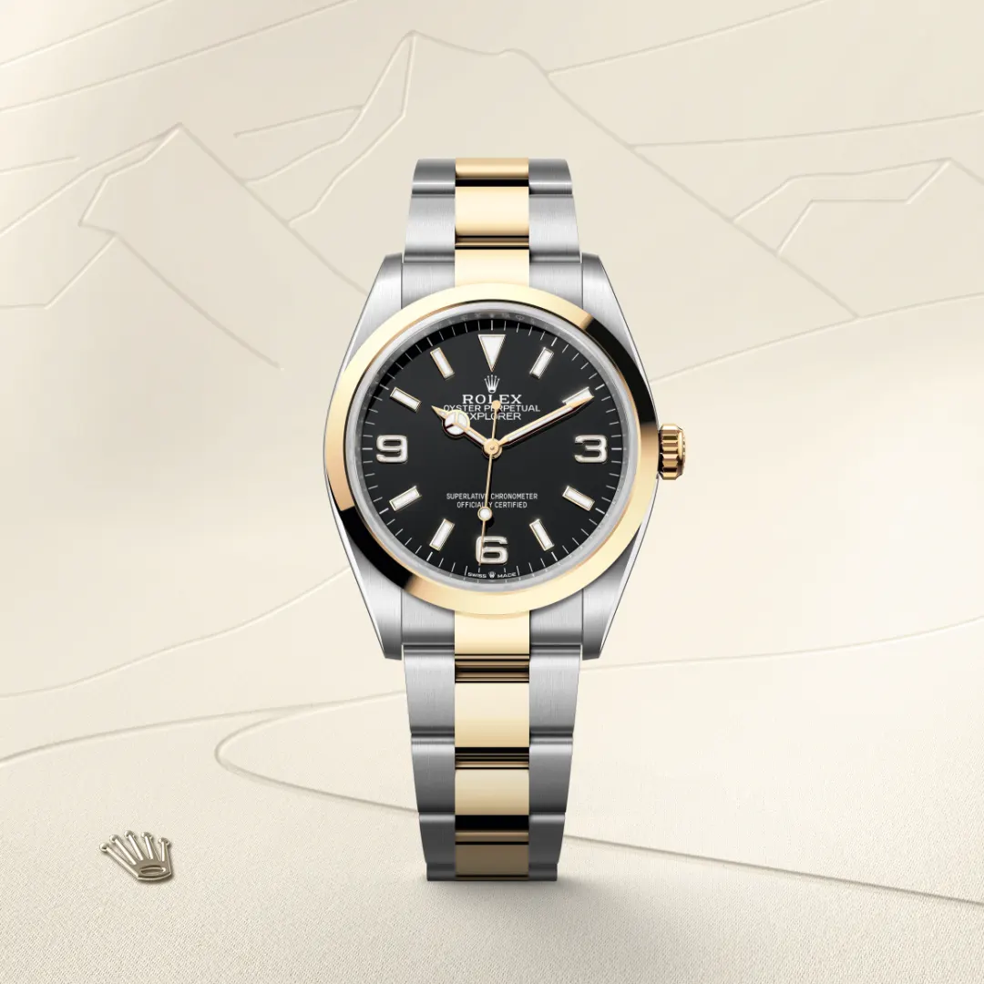 Rolex Explorer 36腕錶黃金鋼（蠔式鋼與黃金的組合）款，M124273-0001 - 永新鐘錶