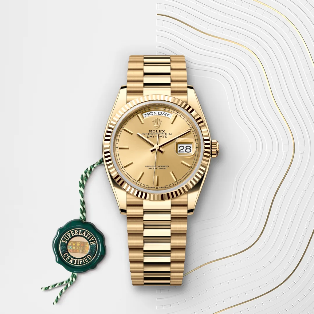 Rolex Day-Date 36腕錶18K黃金款，M128238-0045 - 永新鐘錶