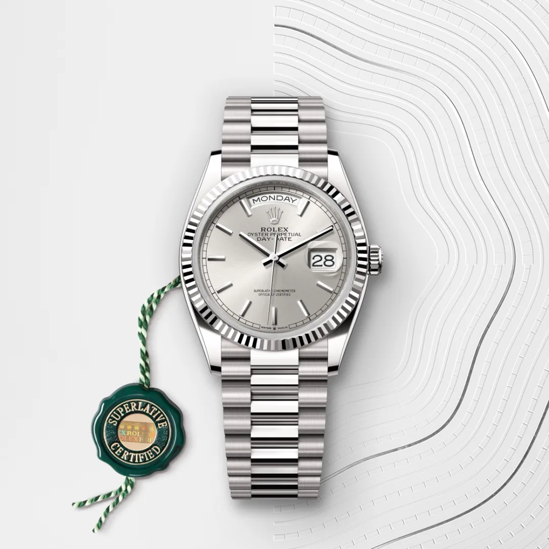 Rolex Day-Date 36腕錶18K白色黃金款,M128239-0005 - 永新鐘錶