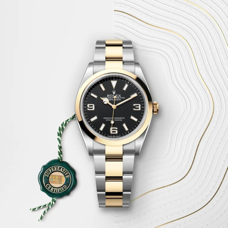 Rolex Explorer 36腕錶黃金鋼（蠔式鋼與黃金的組合）款，M124273-0001 - 永新鐘錶