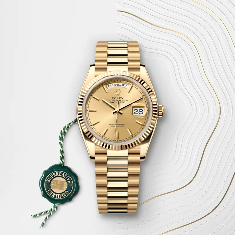 Rolex Day-Date 36腕錶18K黃金款，M128238-0045 - 永新鐘錶