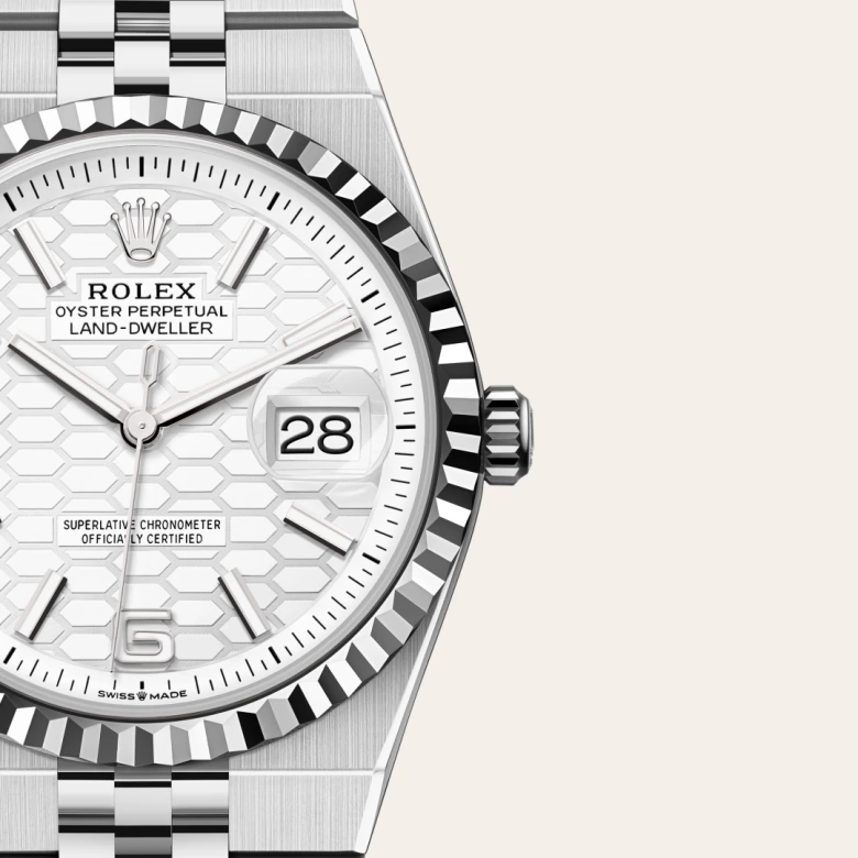 Rolex Land-Dweller 36腕錶白色黃金鋼（蠔式鋼與白色黃金的組合）款，M127234-0001 - 永新鐘錶