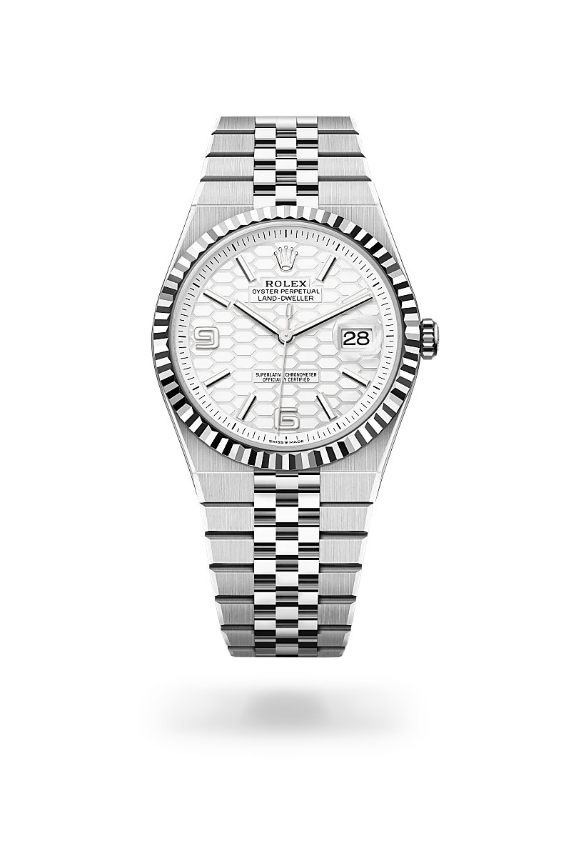 Rolex Land-Dweller 40 腕錶 蠔式，40毫米，白色黃金及蠔式鋼，M127334-0001 - 永新鐘錶
